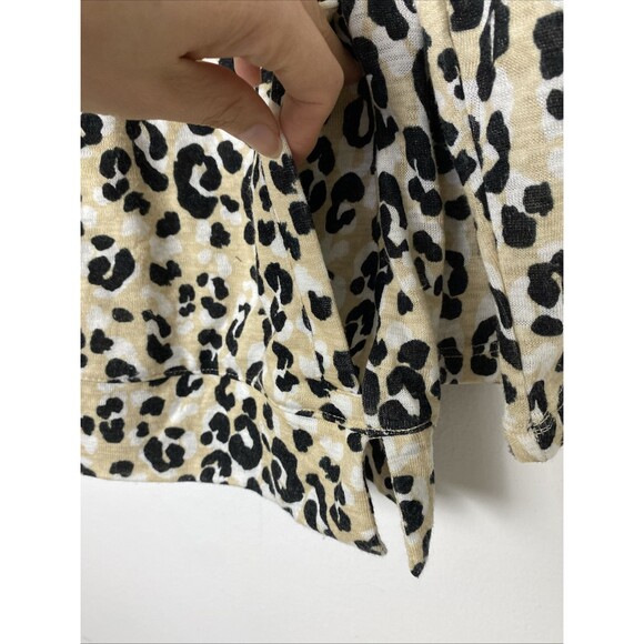 Chico's Top Womens US Size 2 Cheetah Print Pullover Hooded Casual Blouse - Picture 4 of 14